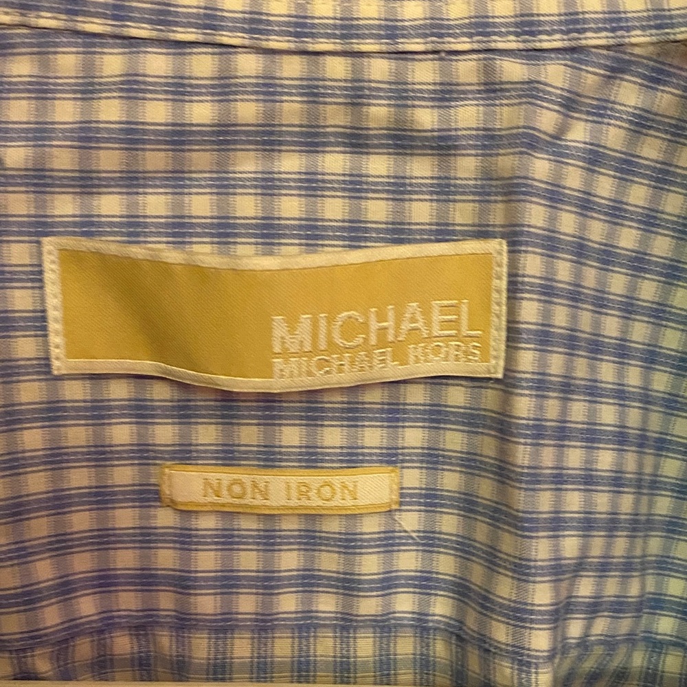 Michael Kors Light Blue Gingham Shirt - Picture 2 of 6